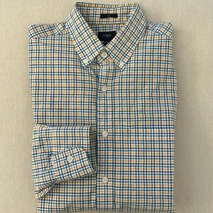 J Crew Men's Slim Fit Checked Long-sleeve Button Down Shirt - Small - Non-Iron
